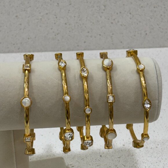 Graziano Gold Tone Stackable Bangles - Picture 9 of 13